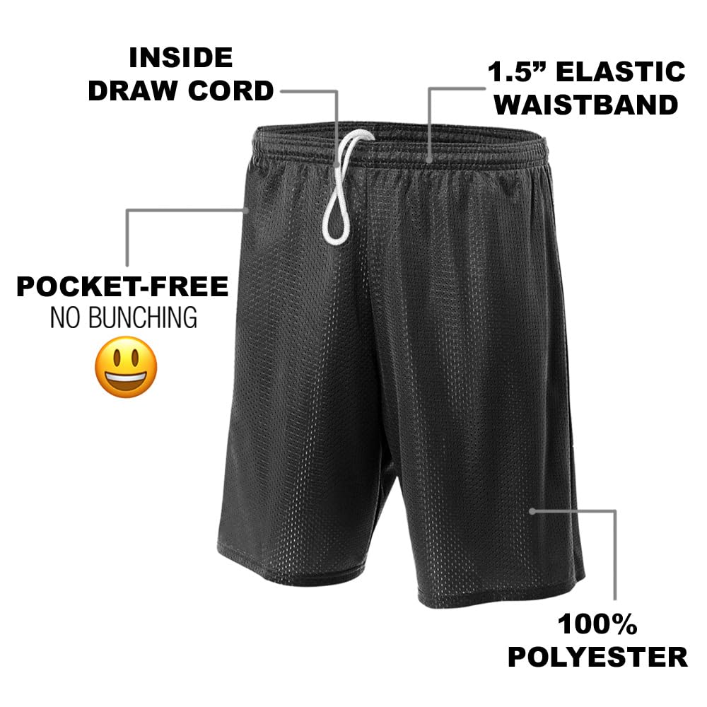 Popfunk Superman Shield Collection Men's Lined Mesh Shorts - Superhero Graphic Athletic Shorts for Gym, Running & Casual Wear