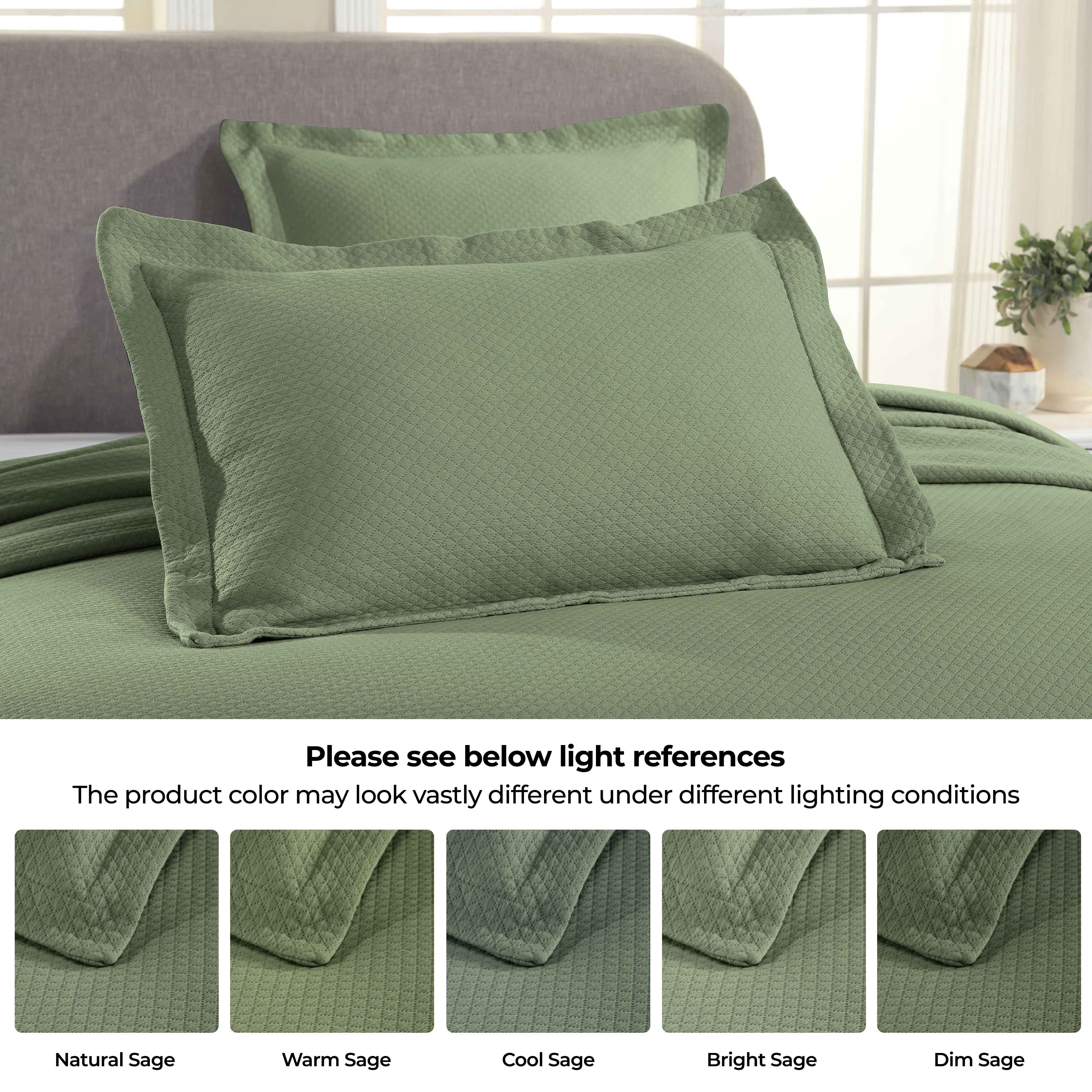 Luxury Jacquard Matelassé Cotton Diamond Solitaire Bedspread Set - Queen Size Bedding Coverlet for Master Bedroom, Guest Room & Hotel Decor
