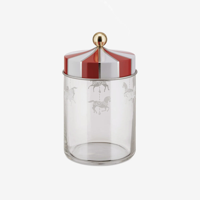 Alessi Circus Jar - Elegant Glass Storage Jar with Lid for Kitchen, Pantry & Bathroom Organization | Perfect for Spices, Cookies & Decor