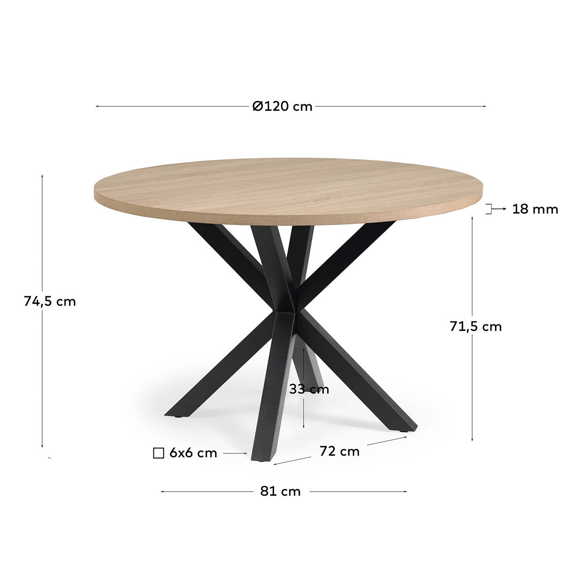 Round Dining Table - Modern Wooden Kitchen Table for 4-6 People | Perfect for Small Spaces, Breakfast Nook & Cozy Family Meals