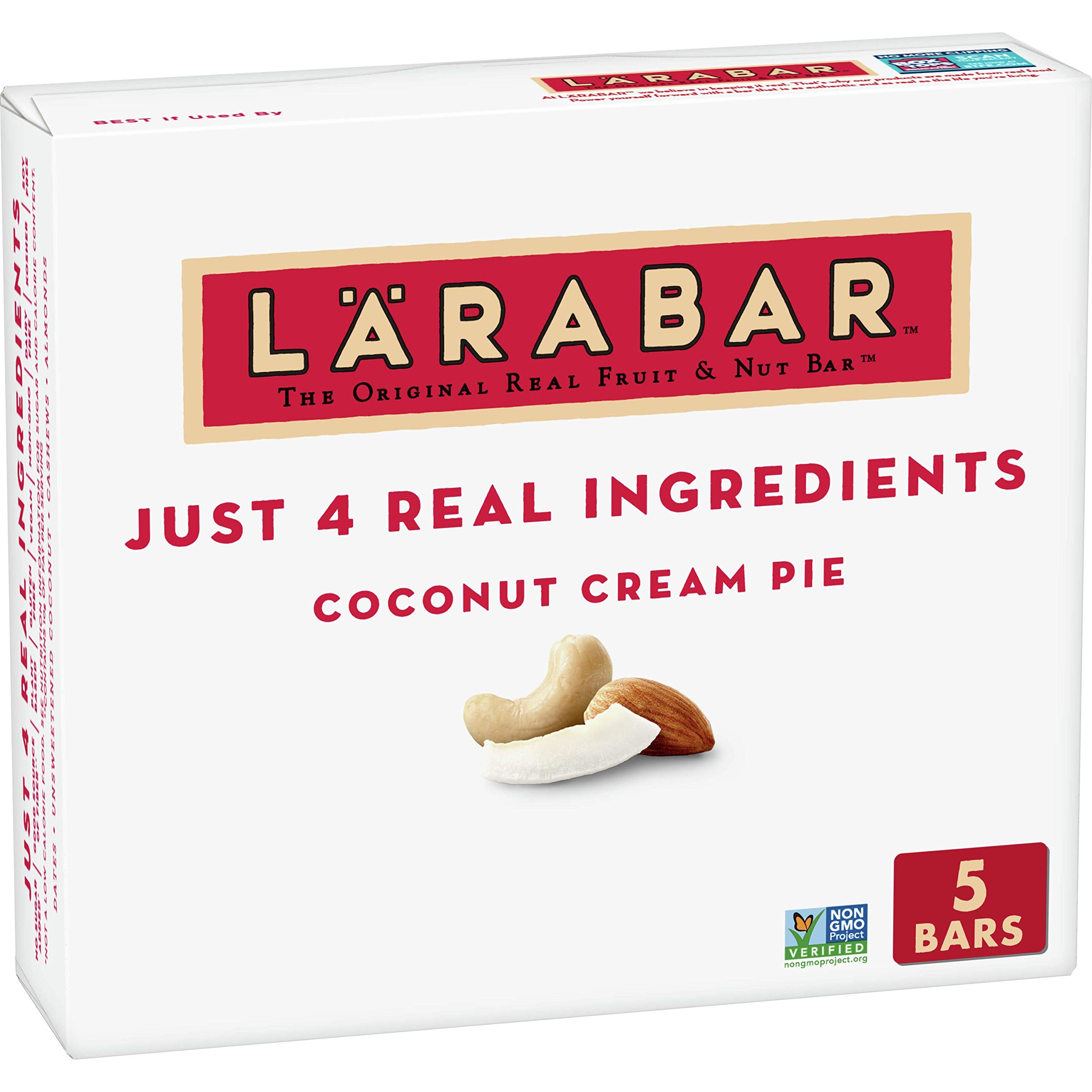 Larabar Coconut Cream Pie Fruit & Nut Bar - Gluten Free, Vegan, Non-GMO - 5 Count (8.5 oz) - Healthy Snack for Hiking, Travel & On-the-Go Energy
