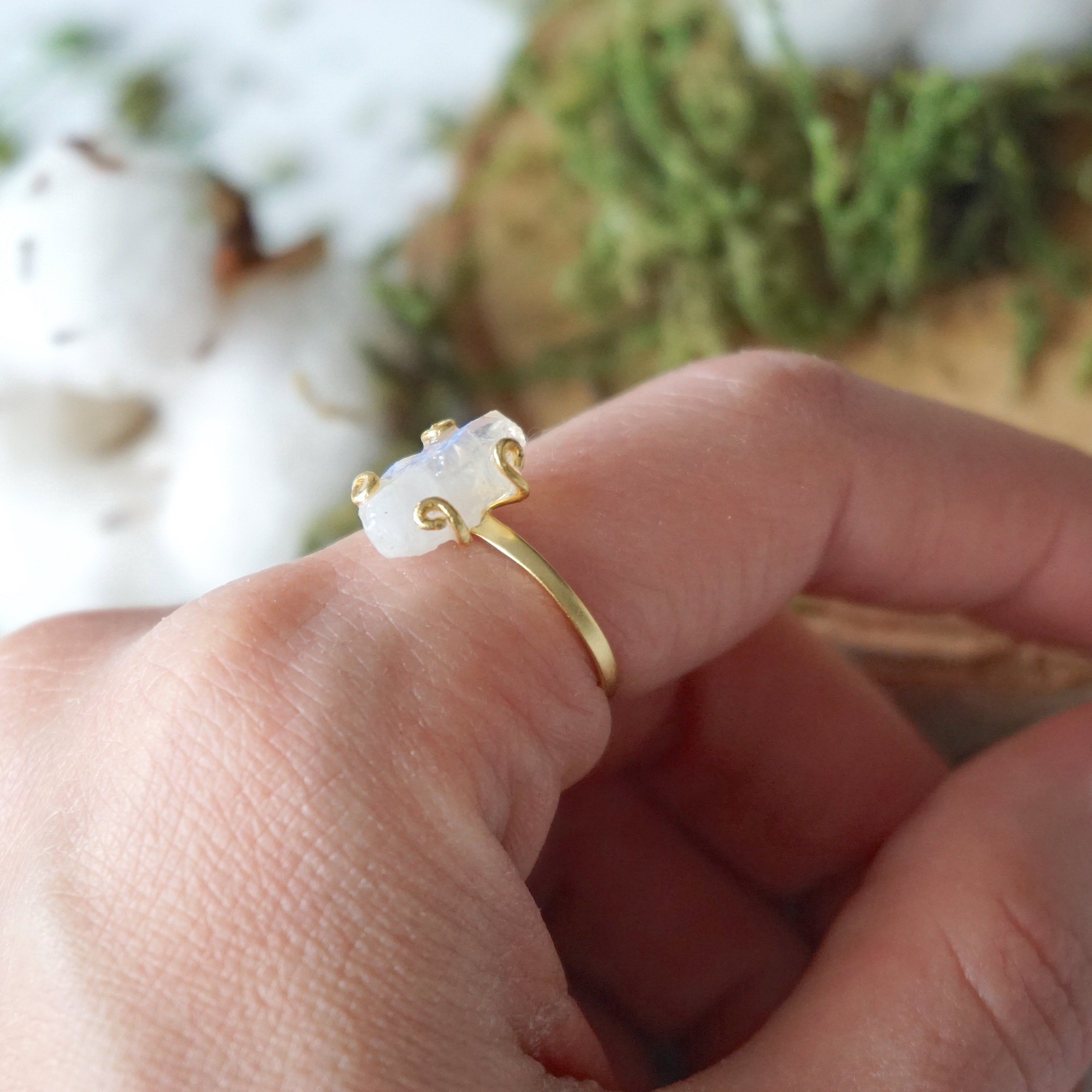 Adjustable Rainbow Moonstone Ring in 14K Gold Filled - Elegant Boho Jewelry for Women, Perfect for Everyday Wear, Gift Giving & Special Occasions