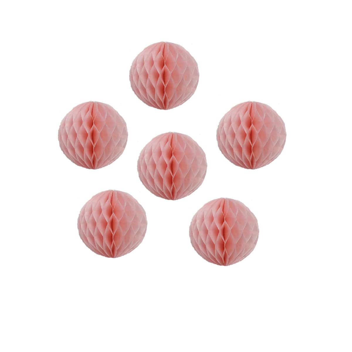 6PCS Honeycomb Tissue Paper Pom Poms - 8 Inch Baby Pink Decorative Balls for Wedding, Birthday, Baby Shower, Nursery & Party Backdrop Decorations | Perfect for Wall Decor, Photo Booth Backgrounds & Event Styling