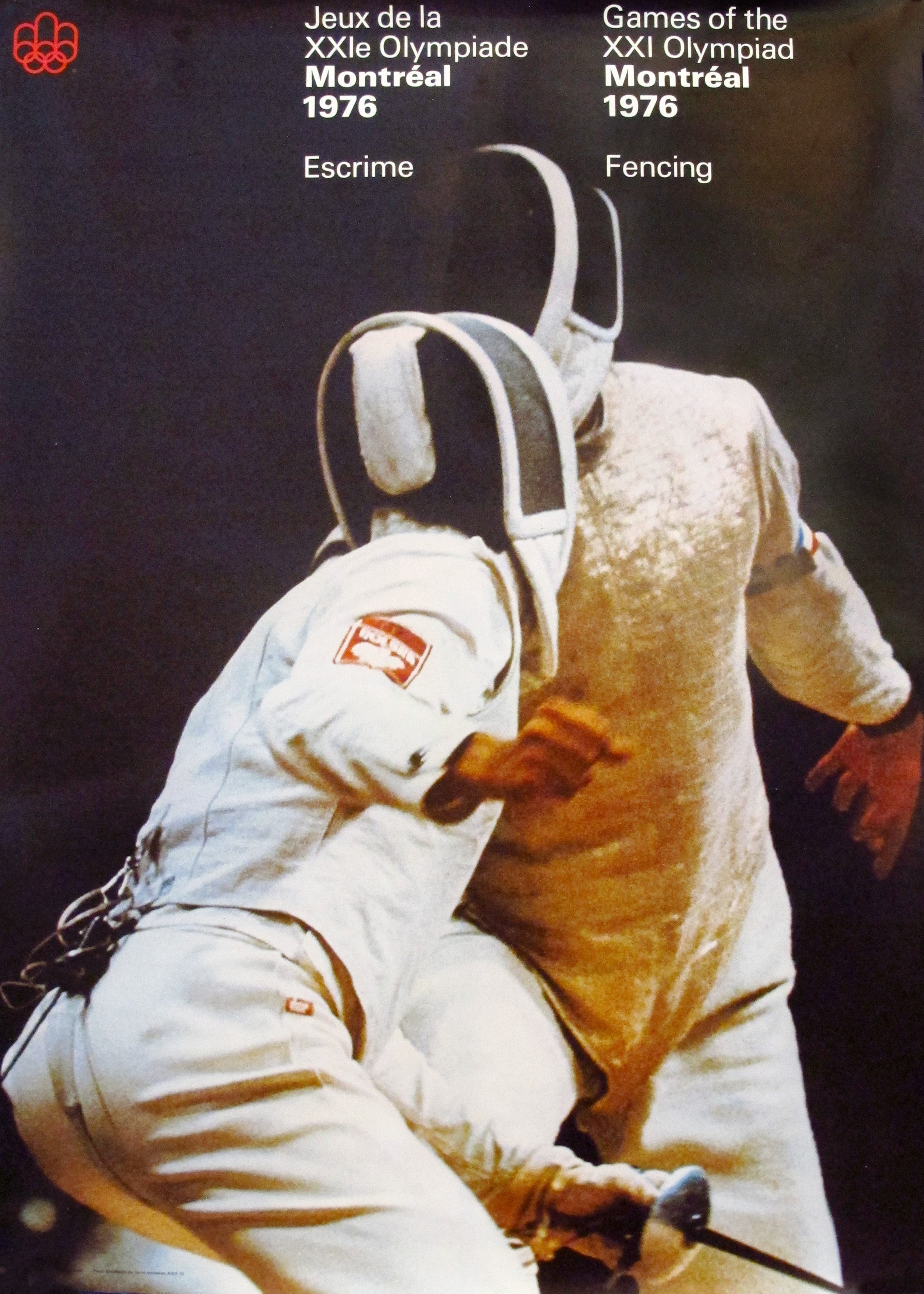 1976 Original Montreal Olympics Fencing Poster - Vintage COJO Collectible for Sports Memorabilia & Home Decor