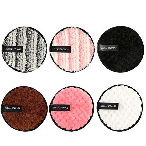 Ehinew 3/4/6 Pack Washable Double-Sided Makeup Puff Sponge - Pure Powder Puff for Loose Powder, Mineral Powder & Body Powder - Reusable Cosmetic Blender for Face Washing & Makeup Removal - Perfect for Daily Makeup Application & Travel Beauty Essentials