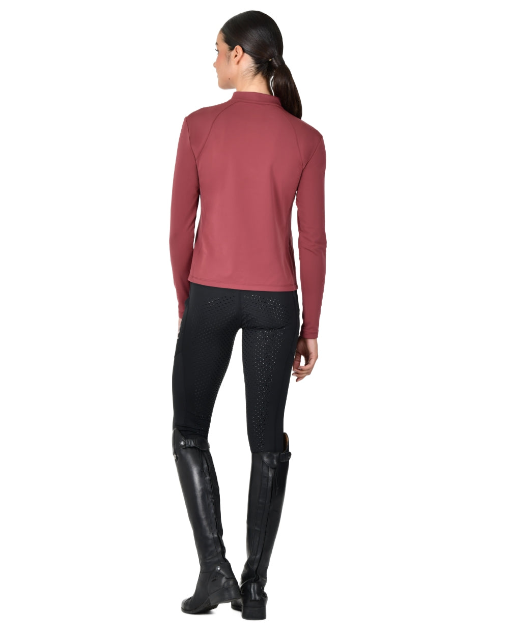 Women's Brushed Long Sleeve Riding Top - Dublin Equestrian Shirt for Horseback Riding & Winter Outdoor Activities