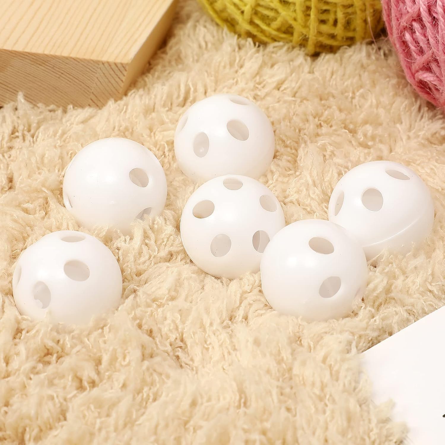 50PCS Rattle Balls Inserts - 24mm Round Doll Noise Makers for Toy Repair & Craft Accessories - DIY Squeaker Replacement Parts for Stuffed Animals, Baby Toys & Puppet Making