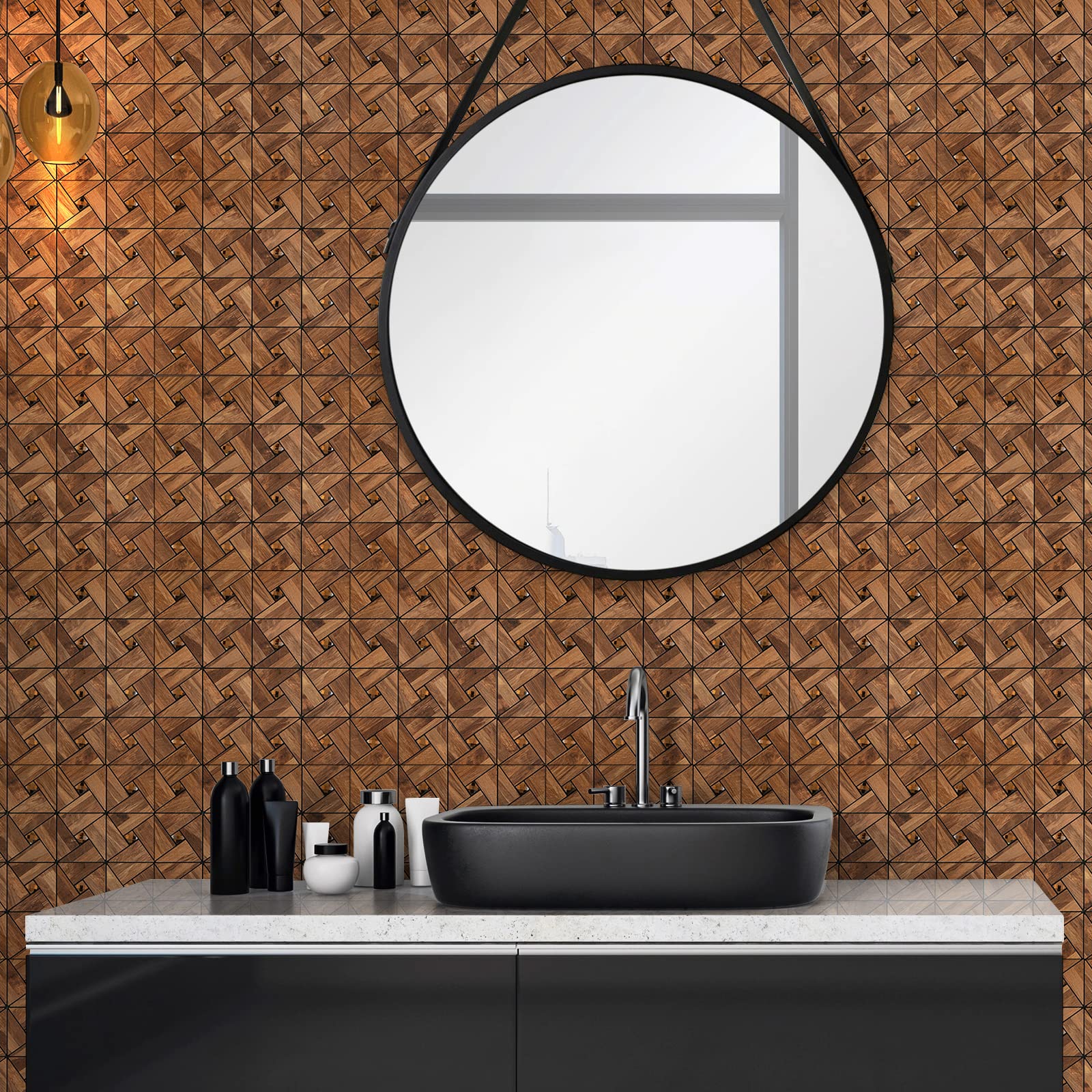 8-Sheet Peel and Stick Backsplash Kitchen Mosaic Tiles - Waterproof PVC Self-Adhesive Wall Decor for Backsplash, Kitchen, Bathroom & Laundry Room - Easy DIY Home Improvement Solution