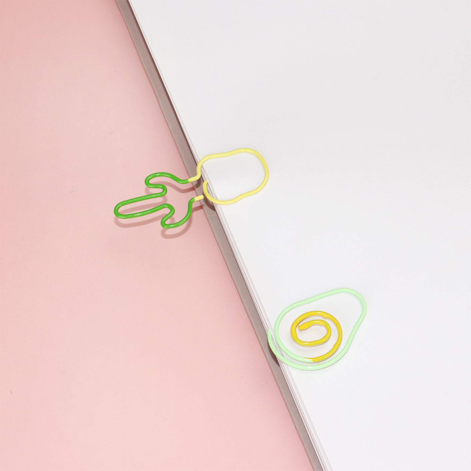 Cute Avocado Office Supplies Set - 33 Pcs Gold & Green Stationery Kit with Paper Clips, Binder Clips, Push Pins, Sticky Notes & Ballpoint Pen for Home, School & Office Organization