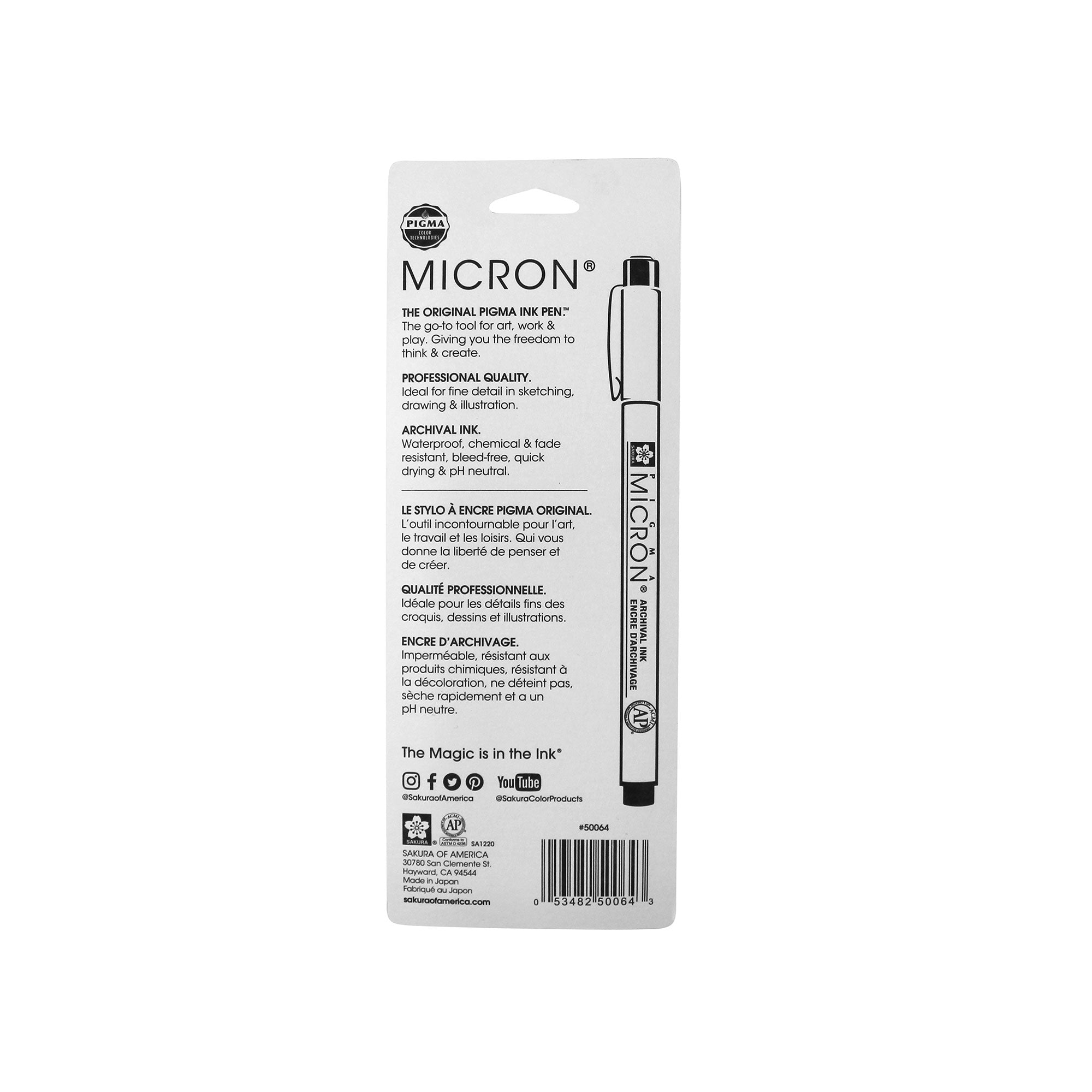 Premium 3-Pack Pigma Micron Fineliner Pens - Sizes 005 (0.20mm), 02 (0.30mm) & 08 (0.50mm) - Archival Ink for Sketching, Drawing, Calligraphy & Bullet Journaling - Ideal for Artists, Designers & Crafters