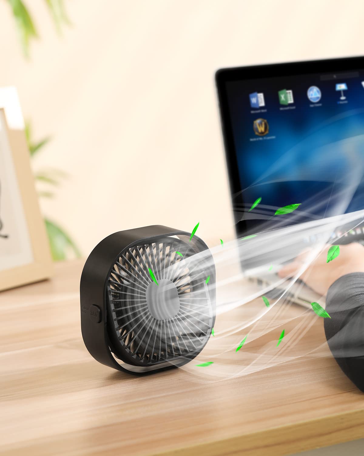 4 Inch Small USB Desk Fan - 3-Speed Portable & 360° Rotatable Mini Cooling Fan | USB-Powered for Home, Office, Bedroom, Dorm | Indoor & Outdoor Use | Perfect Summer Gift for Men & Women
