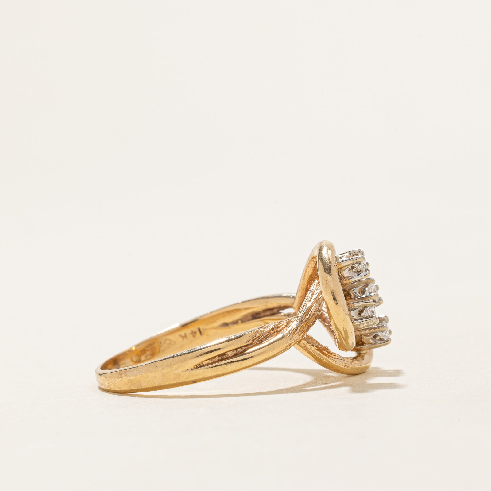 0.10ctw Diamond Open Knot Ring - Size 8 | Elegant & Dainty Jewelry for Women | Perfect for Weddings, Anniversaries & Special Occasions