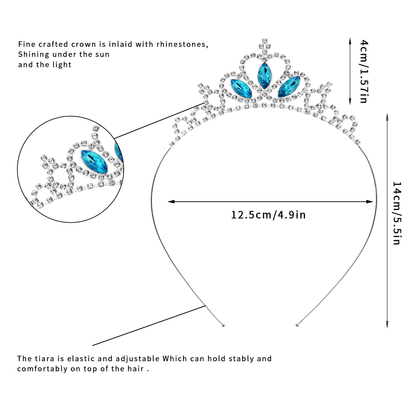 Molain 2-Piece Princess Crown Tiara Set - Sparkling Rhinestone & Pearl Hair Hoop Headband for Girls & Women | Perfect for Weddings, Proms, Parties & Special Occasions (Style B)