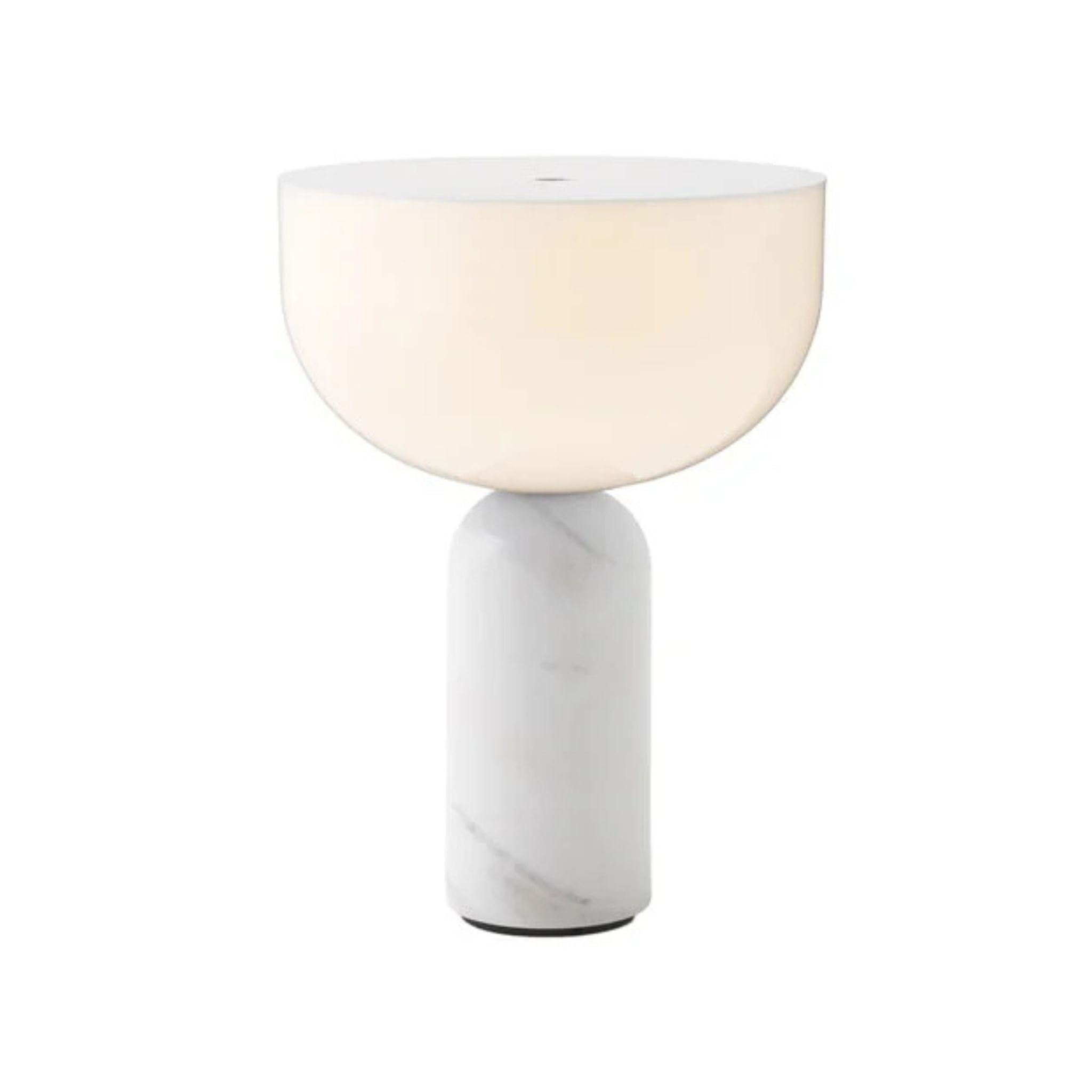 NEW WORKS Kizu Portable Table Lamp - White Marble Finish | Modern Bedside & Desk Lighting for Home Office, Dorm Room & Nightstand Decor