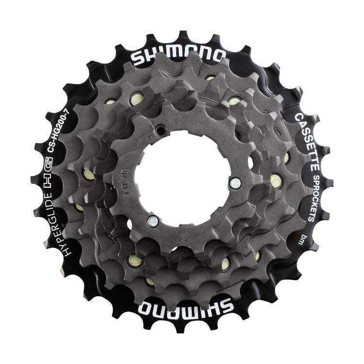 Shimano CS HG200 7 Speed Bike Cassette Sprocket - Compatible with 7-Speed Bicycles for Road & Mountain Biking | Smooth Gear Shifting for Commuting & Trail Riding