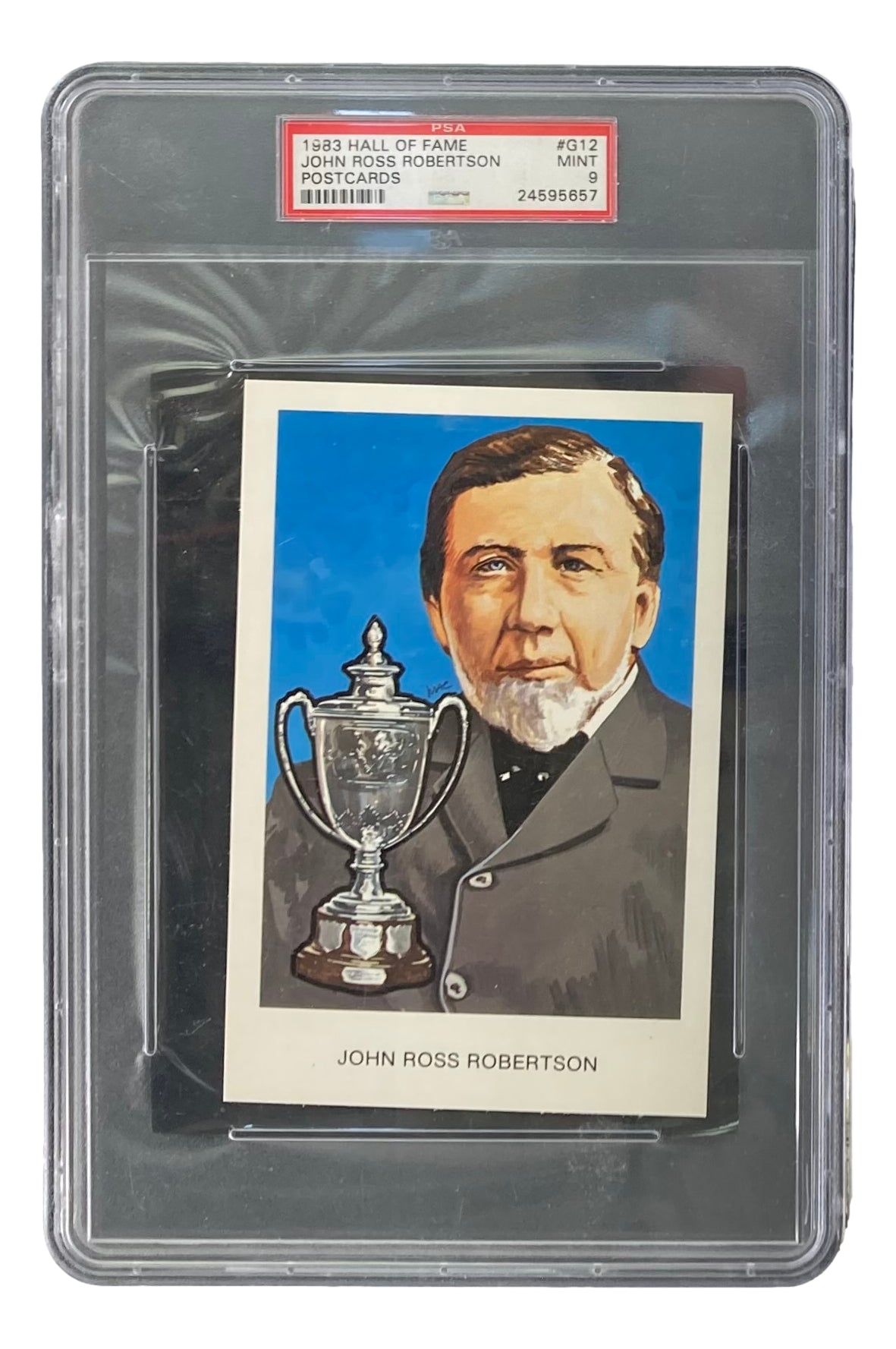 John Ross Robertson 1983 Hockey Hall of Fame #G12 Vintage Postcard PSA Mint 9 - Perfect for Sports Memorabilia Collectors & Hockey Fans