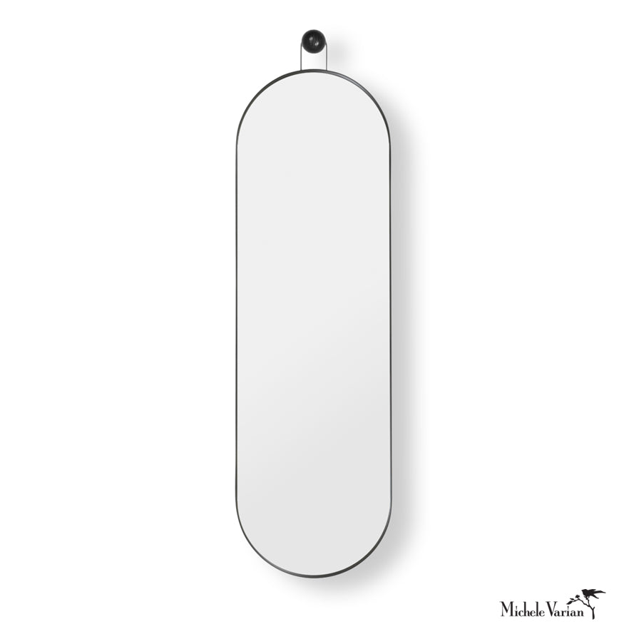 Elegant Black Poise Wall Mirror - Full-Length Dressing Mirror for Bedroom, Living Room & Entryway - Stylish Home Decor & Vanity Mirror