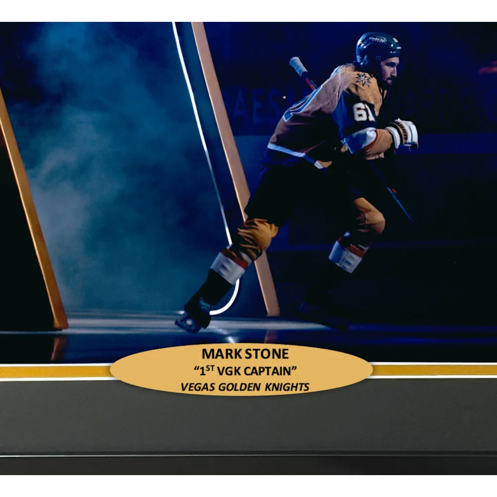 Mark Stone Autographed Framed Vegas Golden Knights 16x20 Photo - Knight Time Inscription #D/11 with COA - Perfect for Hockey Memorabilia Collectors and Vegas Knights Fans