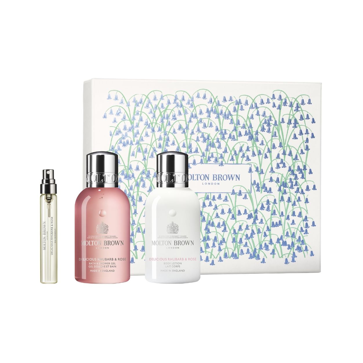 Premium Rhubarb & Rose Travel Gift Set - Limited Edition Luxury Skincare for On-the-Go | Perfect for Holidays, Business Trips & Spa Days