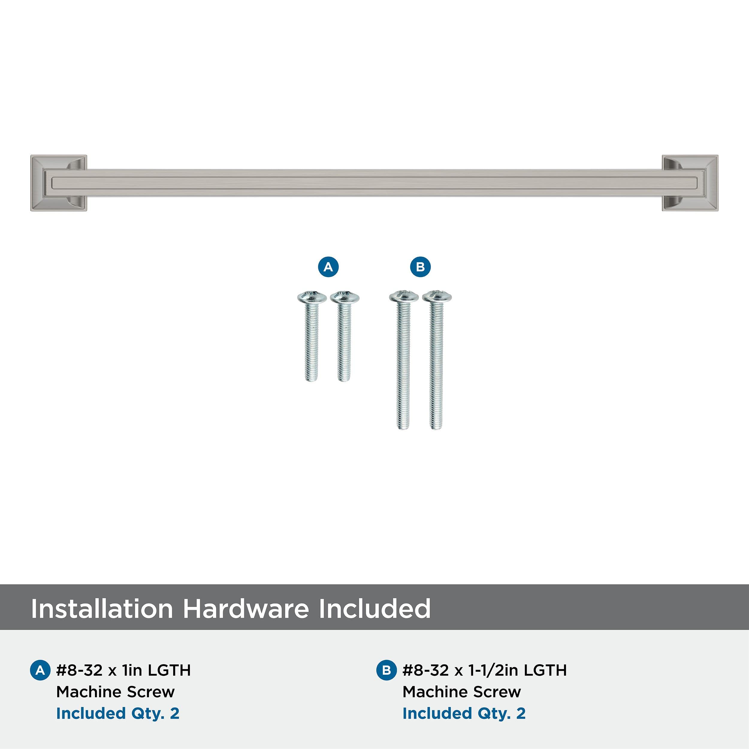 Amerock BP53536G10 Satin Nickel Cabinet Pull - 10-1/16 inch (256mm) Center-to-Center Drawer Handle - Mulholland Collection - Modern Kitchen Cabinet Hardware for Cabinets, Dressers & Furniture (Easy Installation, Durable Finish)