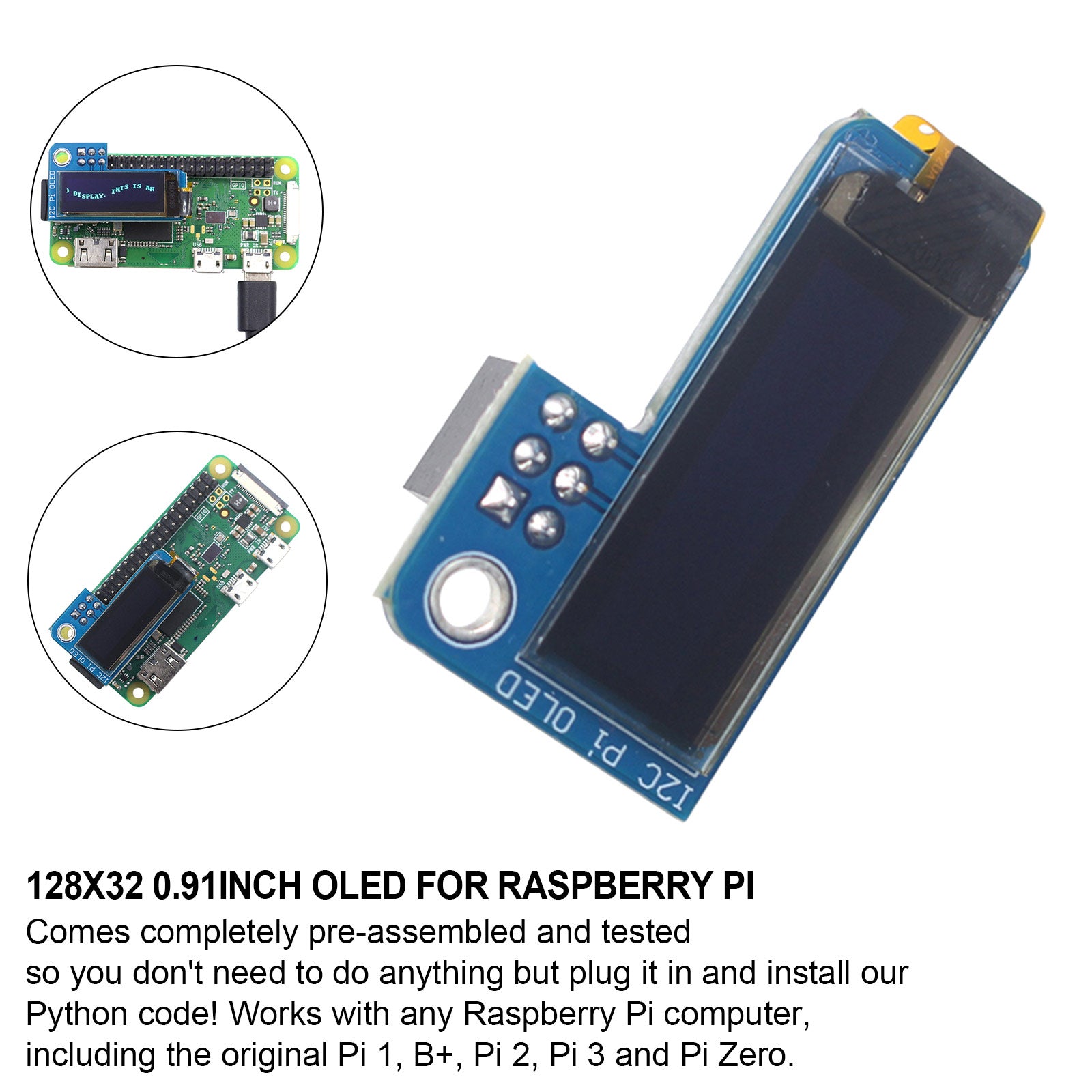 0.96 Inch OLED Display Module 128x64 Resolution - Compatible with Raspberry Pi 4B, 3B, Pi Zero & More - Perfect for DIY Electronics, IoT Projects & Embedded Systems