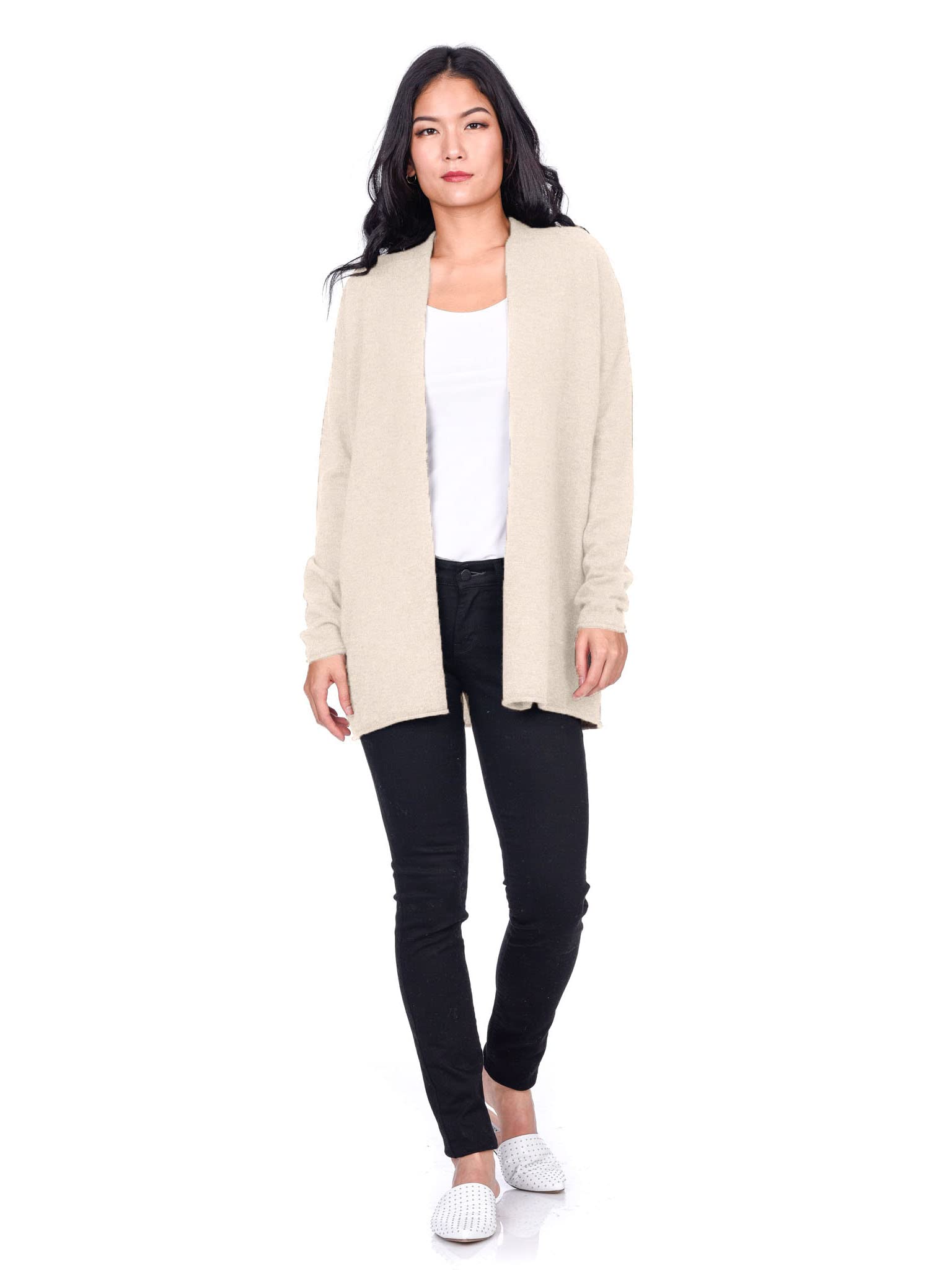 100% Pure Cashmere Cardigan for Women - Lightweight Mid-Thigh Cashmere Sweater Wrap | Soft & Warm Winter Layering Piece for Office, Travel & Casual Outfits