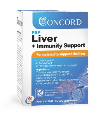 Concord PSP Liver Support Supplement - Boost Immunity & Liver Health - Natural Mushroom Extract for Detox & Wellness - Ideal for Daily Immune Support & Liver Cleansing