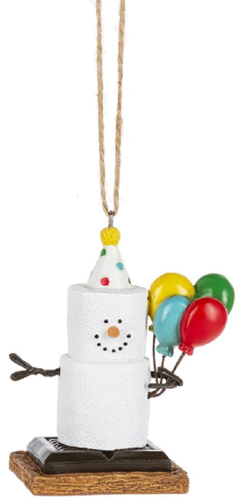Midwest-CBK S'mores Happy Birthday Ornament - Mini Christmas Tree Decor, Desk & Shelf Decoration for Birthday Celebrations, Party Favors & Home Decor