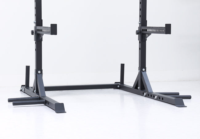 XM Fitness Squat Rack for Home Gym - Heavy Duty Power Cage with Pull-Up Bar & Safety Spotter Arms | Perfect for Weightlifting, Strength Training & CrossFit Workouts