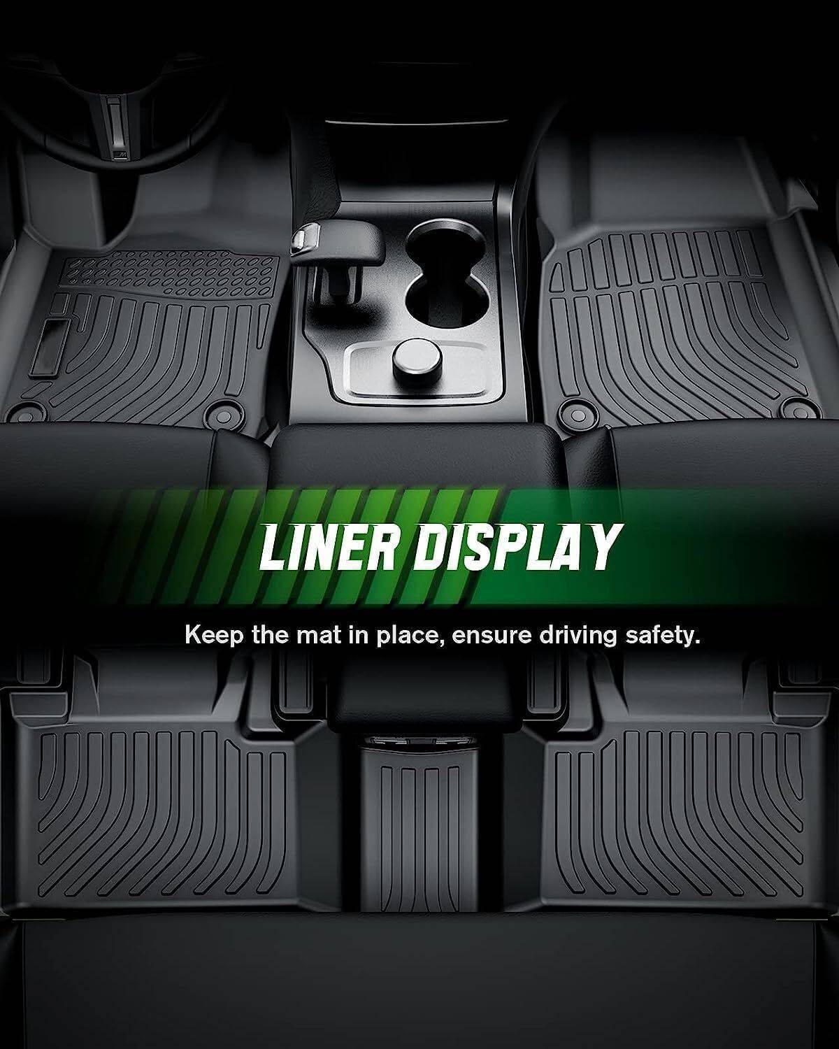 2024-2025 Chevrolet Trax & Buick Envista All-Weather Floor Mats - 3-Piece TPE Car Floor Liners Set - Non-Slip Black Interior Protector for SUV - Perfect for Road Trips, Winter Snow & Mud Protection