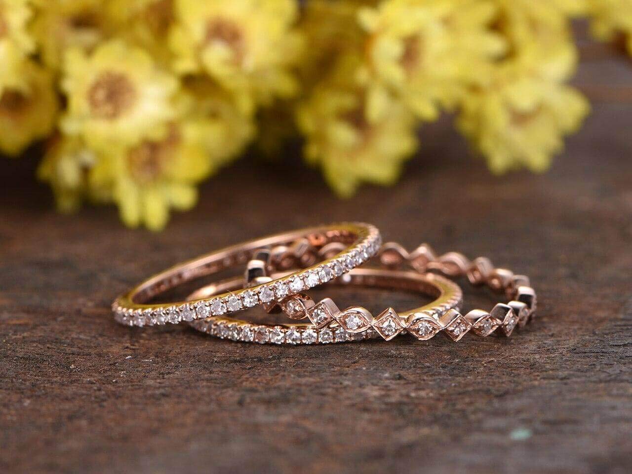 1.50 Carat 3-Piece Wedding Ring Set - 18k Gold Plated Bridal Band for Engagement, Marriage & Anniversary - Perfect for Proposals, Vows & Romantic Occasions