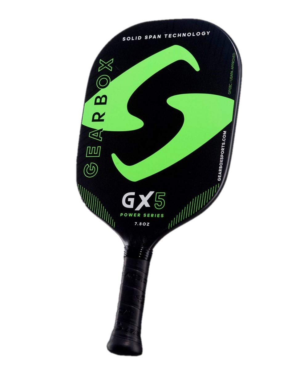 **Gearbox GX5 Power 7.8oz Carbon Fiber Pickleball Paddle (3-5/8in Grip) - Lightweight & Durable for Competitive Play & Outdoor Games**