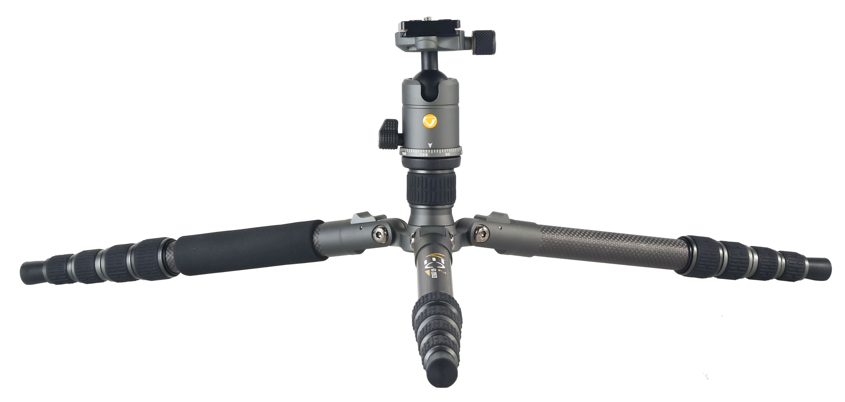 VEO 3 GO 235CB Carbon Fiber Tripod & Monopod with Ball Head - Lightweight Travel Tripod with Bluetooth Remote & SPC Technology | Perfect for Photography, Vlogging, and Outdoor Adventures