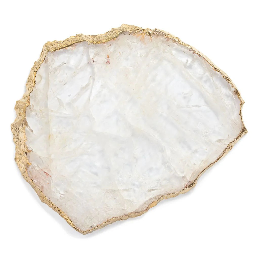 Elegant Kiva Crystal & Gold Platter - Perfect for Serving, Entertaining, and Home Decor | Luxury Dinnerware for Parties, Weddings, and Special Occasions
