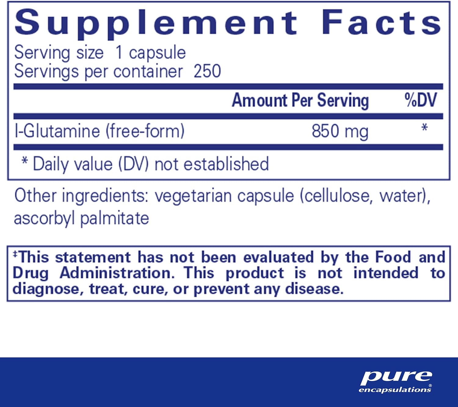 Pure Encapsulations L-Glutamine 850mg Powder - Supports Muscle Recovery, Gut Health & Immune System - Ideal for Athletes, Fitness Enthusiasts & Digestive Wellness