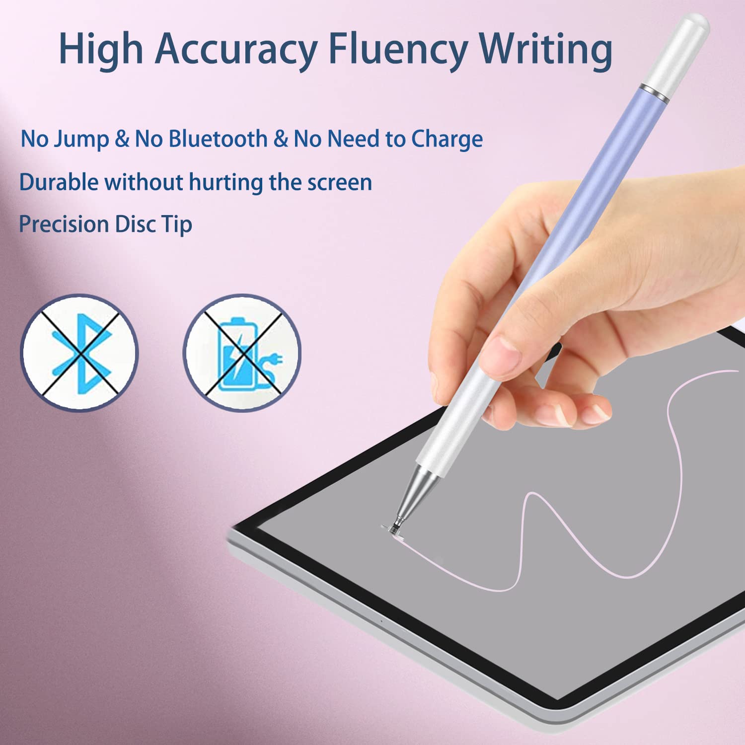 2 Pack High Precision Magnetic Disc Stylus Pen for iPad, iPhone, Android & Microsoft Tablets - Universal Touch Screen Stylus for Drawing, Note Taking & All Capacitive Screens