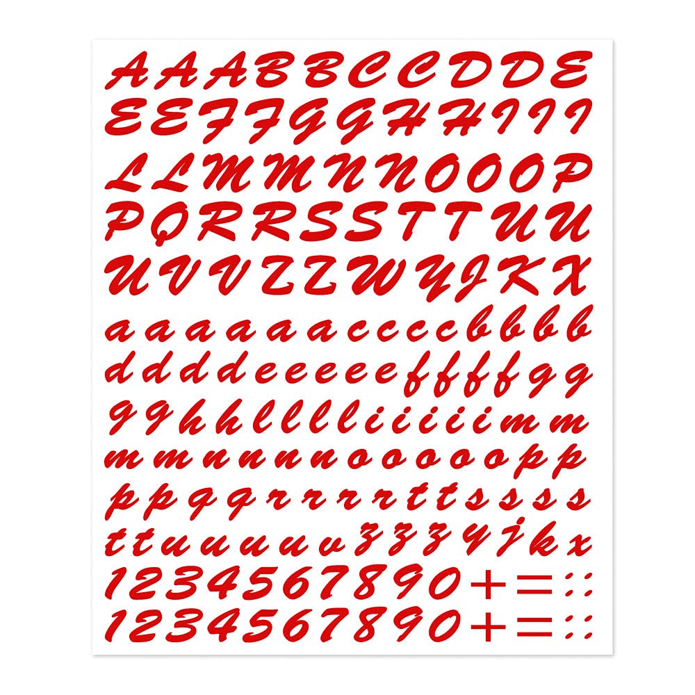 Quattroerre 1233 Kit Letter Stickers - Red Alphabet Stickers for DIY Crafts, Scrapbooking, and Home Decor - Perfect for Kids' Projects, Gift Wrapping, and Party Decorations