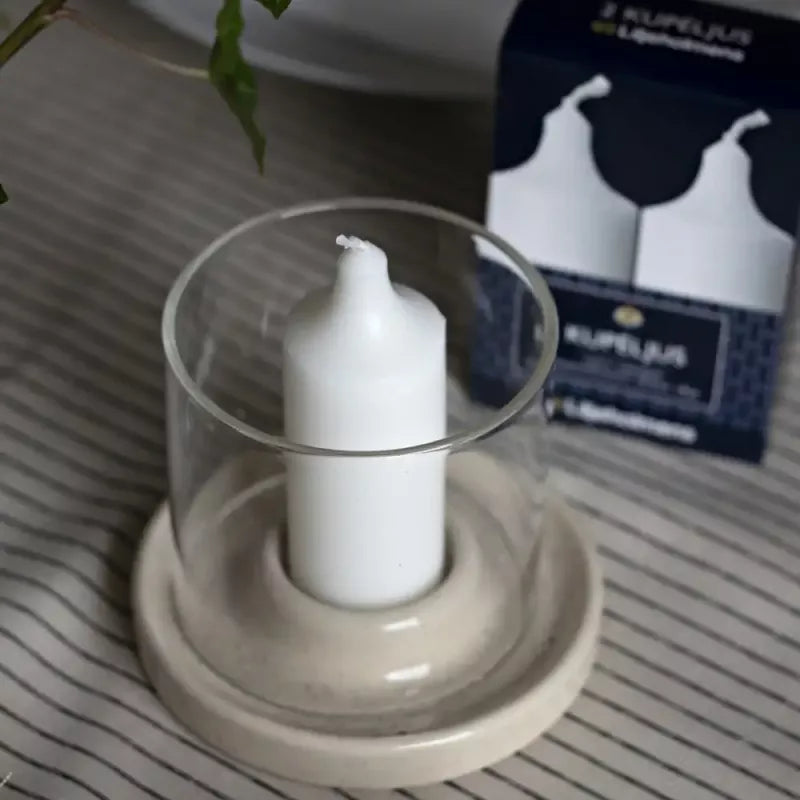 Liljeholmens Kupéljus White Block Candles 2-Pack - Perfect for Home Decor, Weddings & Romantic Ambiance