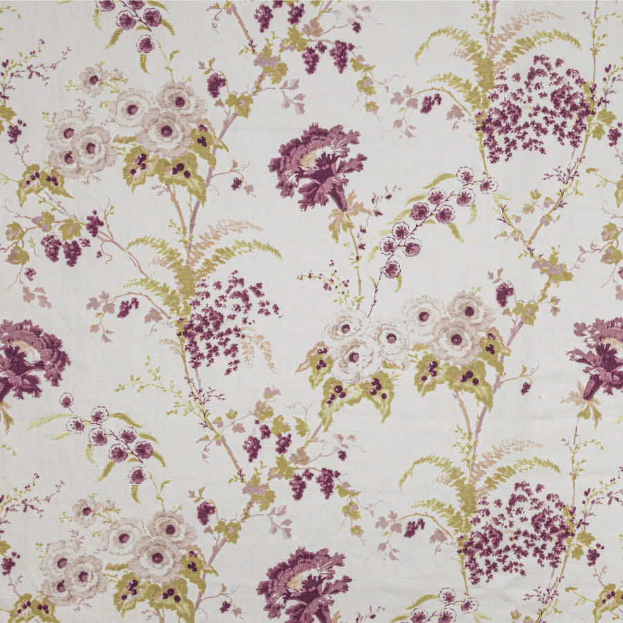 Premium Dianthus Linen & Damson Floral Print Fabric - Soft & Breathable Material for Home Decor, DIY Crafts, and Fashion Accessories | Perfect for Curtains, Table Runners, and Summer Dresses