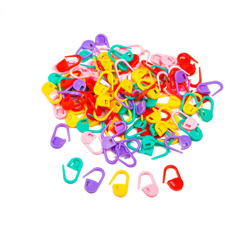 EXCEART 120Pcs Plastic Crochet Locking Stitch Markers with Storage Box - Knitting Needle Clips for Weaving, Sewing, DIY Crafts & Quilling - Perfect for Yarn Projects, Scrapbooking & Handmade Gift Making