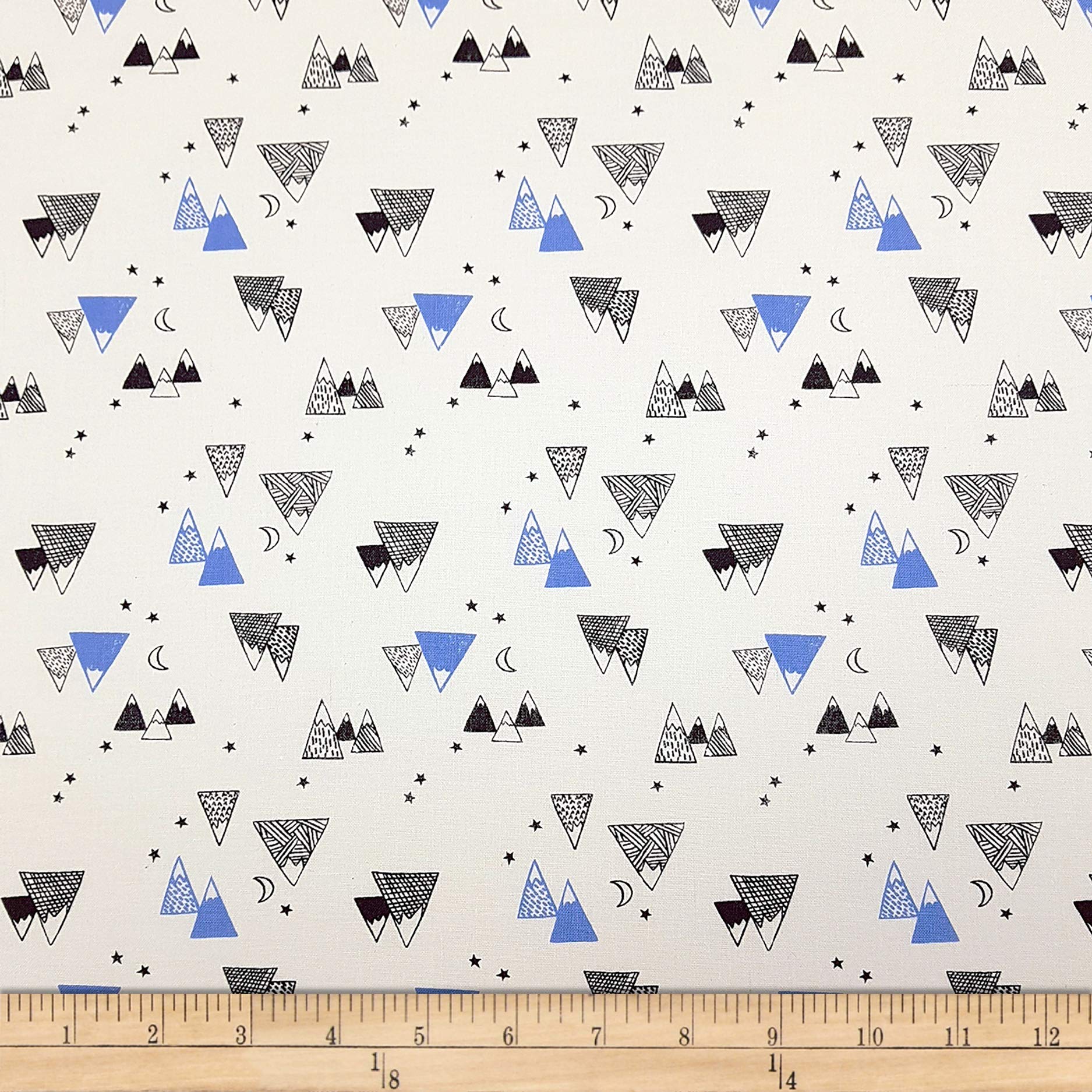 Premium Camelot Quilt Fabrics MOD Blocks Mountain Caps Design - Blue Cotton Quilting Fabric by The Yard for DIY Quilts, Home Decor & Craft Projects
