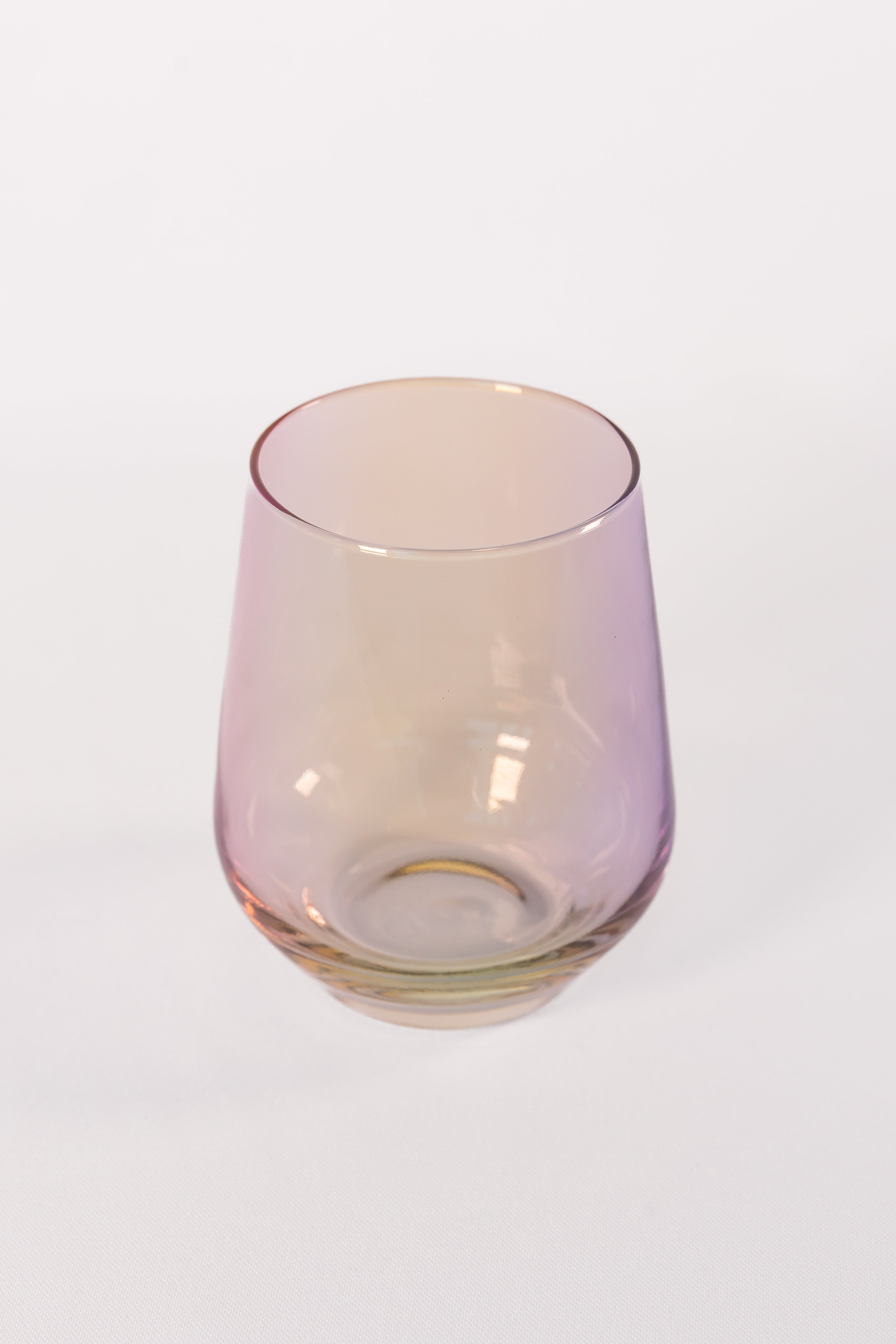 Estelle Iridescent Stemless Wine Glasses Set of 6 - Shatterproof & Elegant for Parties, Weddings, Home Bar Decor