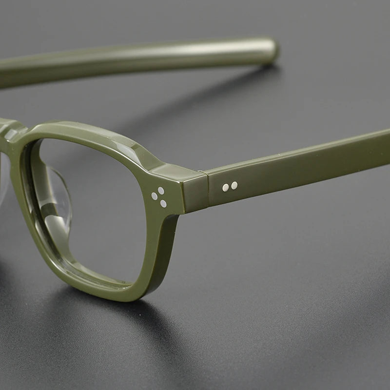 Unisex Black Acetate Square Full Rim Eyeglasses 8012 - Stylish & Durable for Work, Reading & Everyday Wear