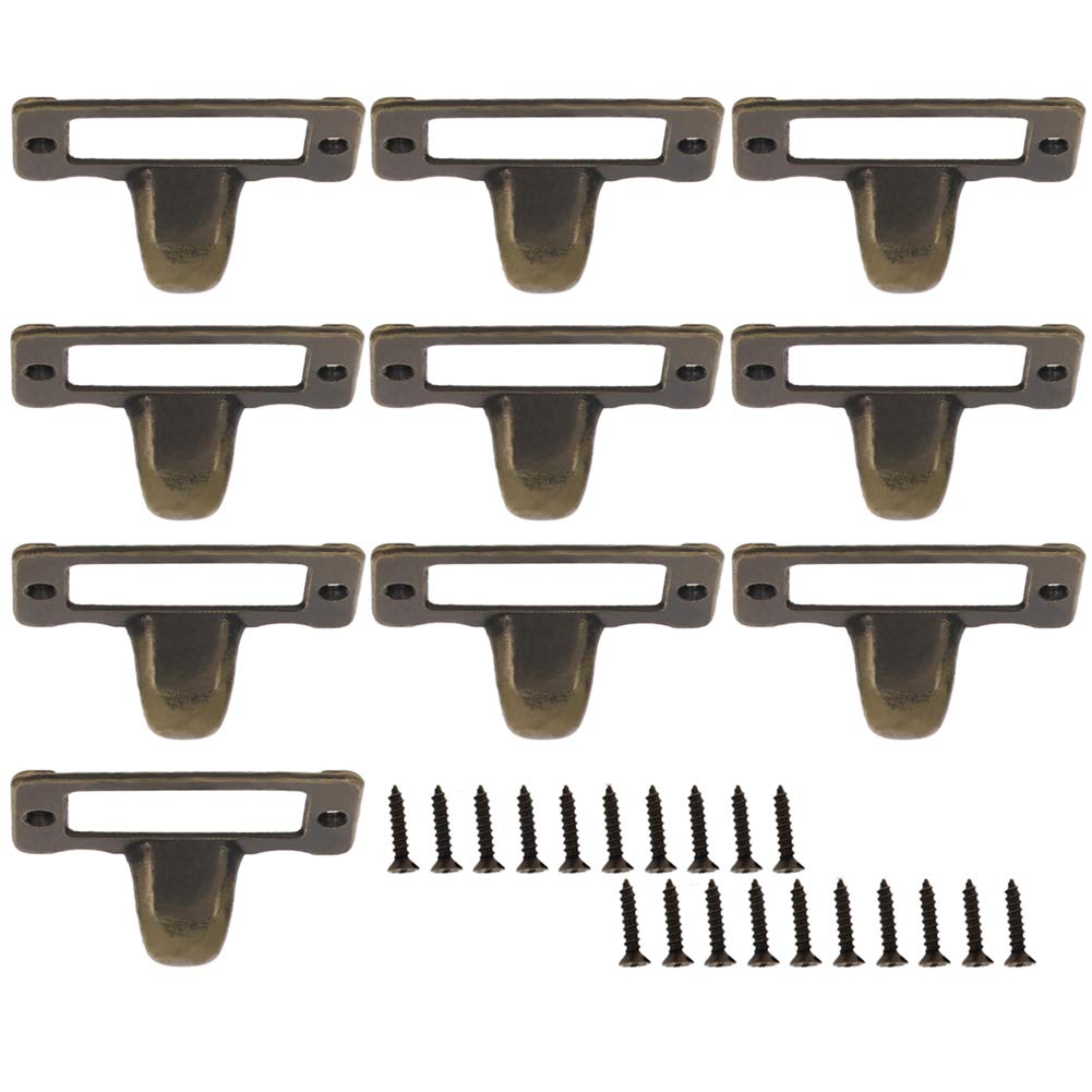 Vintage Zinc Alloy Label Holder Pull Handles 10PCS - Cabinet & Wardrobe Hardware for Home Decor