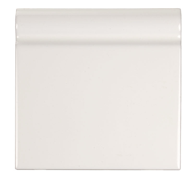 Kakel Cambridge Floor Skirting 15 x 15 cm White Glossy - Perfect for Kitchen & Bathroom Tile Installation