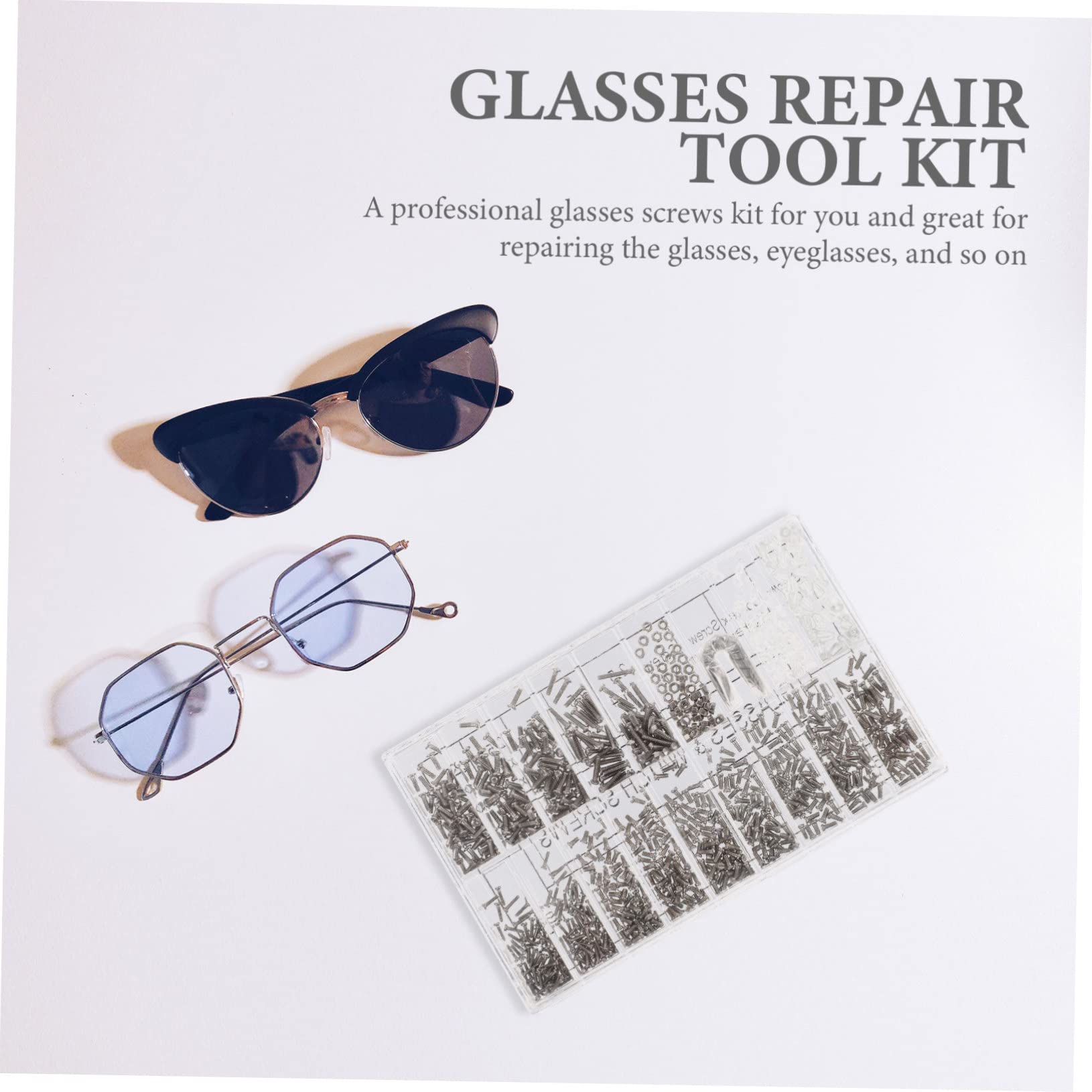 PartyKingdom Professional Glasses Repair Kit - 1 Set Glasses Screws, Nose Pads & Watch Components for Eyewear & Watch Repair | Durable Metal Accessories for Glasses Frames, Sunglasses & Smartwatches