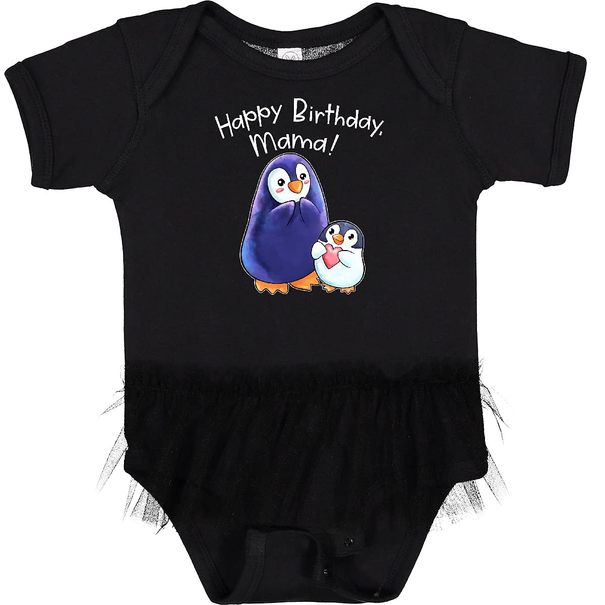 Inktastic Happy Birthday Mama Cute Penguins Infant Tutu Bodysuit - Adorable Baby Outfit for Birthday Parties & Photo Shoots
