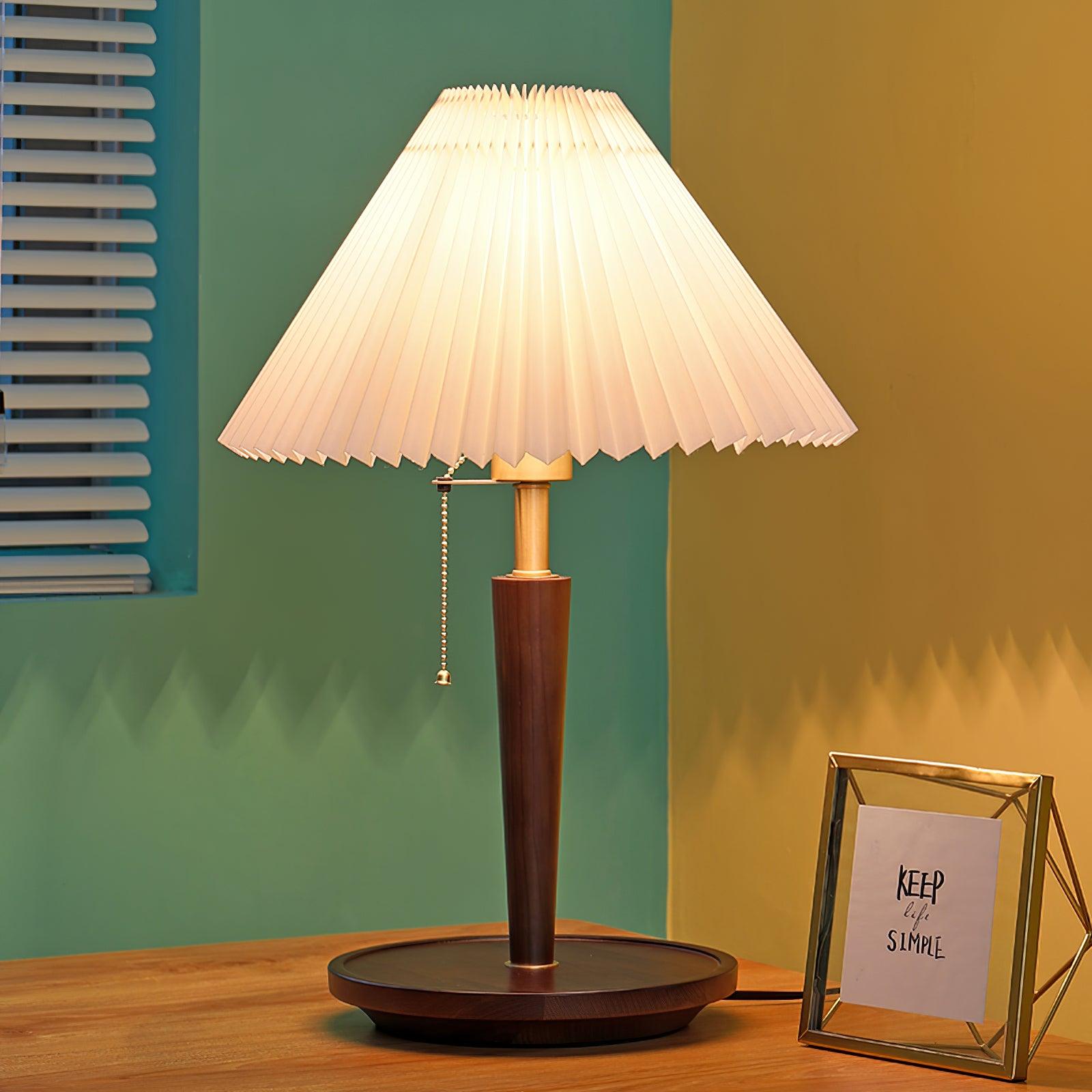 Elegant Cone Pleated Fabric Table Lamp - Modern Home Decor for Bedroom, Living Room & Office - Soft Lighting for Relaxation & Ambience