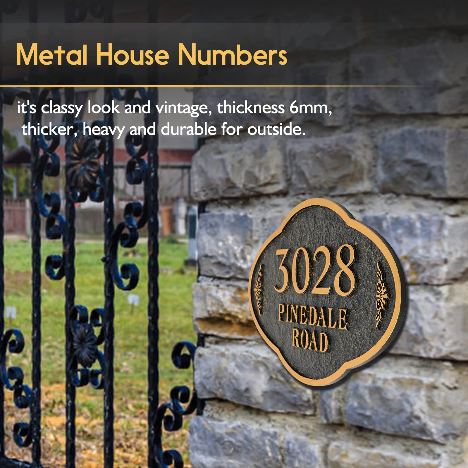 Personalized Metal Address Plaque - 11.8