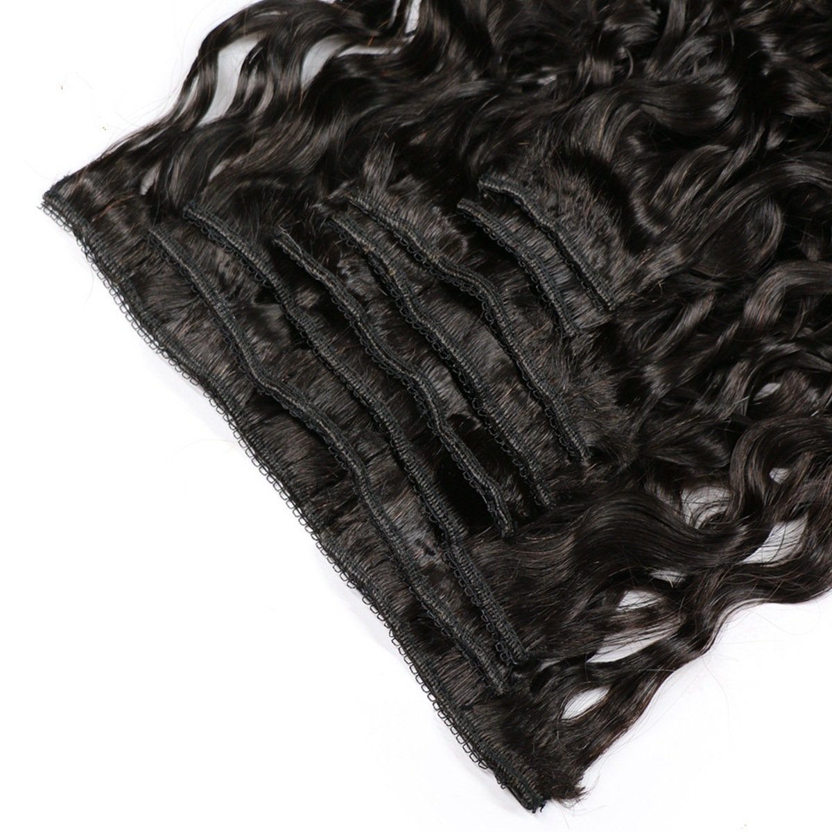 100% Brazilian Human Hair Clip-In Extensions for Black Women - 8-Piece Set (120g, 24 Inches, Natural Wave, Natural Color) | Perfect for Daily Styling, Special Occasions & Volume Boost